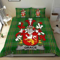 Irish Grace Coat of Arms Family Crest Ireland Bedding Set Irish National Tartan Irish County Bedding Set Duvet Covers