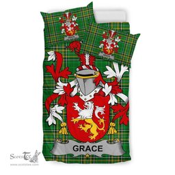 Irish Grace Coat of Arms Family Crest Ireland Bedding Set Irish National Tartan Irish County Bedding Set Duvet Covers