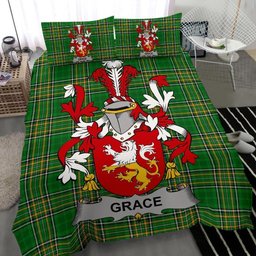 Irish Grace Coat of Arms Family Crest Ireland Bedding Set Irish National Tartan Irish County Bedding Set Duvet Covers