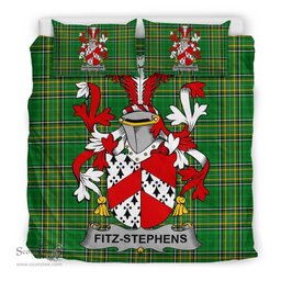 Irish Fitz-Stephens Coat of Arms Family Crest Ireland Bedding Set Irish National Tartan Irish County Bedding Set Duvet Covers