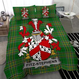 Irish Fitz-Stephens Coat of Arms Family Crest Ireland Bedding Set Irish National Tartan Irish County Bedding Set Duvet Covers
