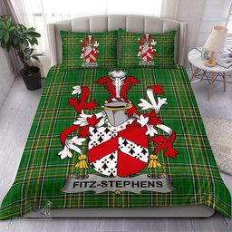 Irish Fitz-Stephens Coat of Arms Family Crest Ireland Bedding Set Irish National Tartan Irish County Bedding Set Duvet Covers