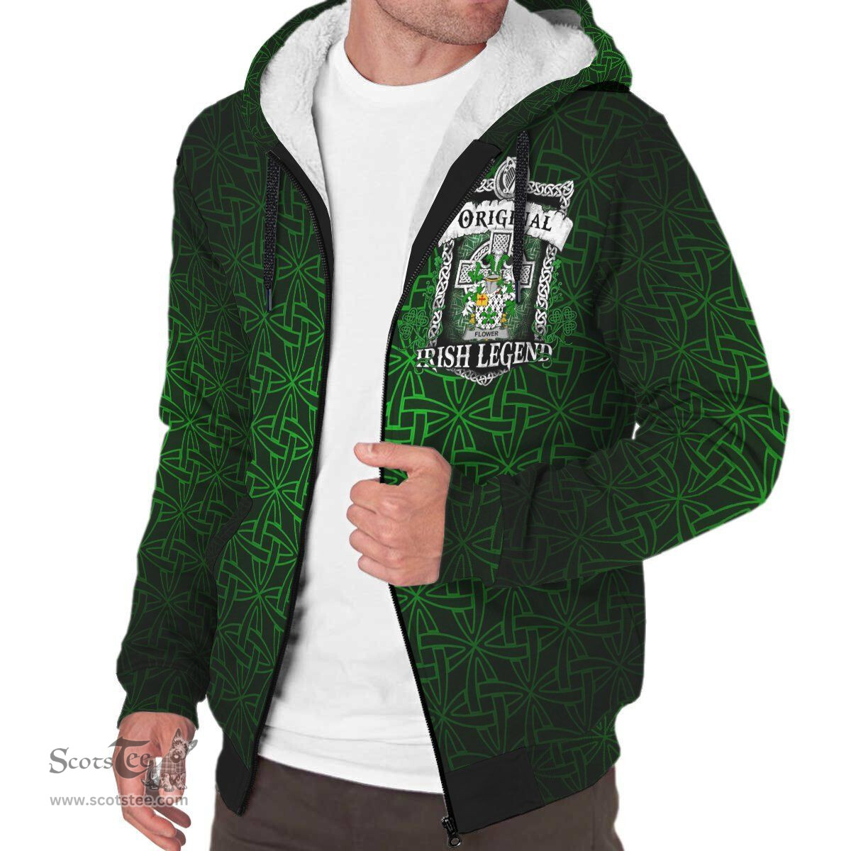 Irish Flower Coat of Arms Family Crest Ireland Sherpa Hoodie Original Irish Legend Sherpa Hoodie