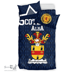 Scottish Bartholomew Family Crest Tartan Bedding Set Scottish Home Duvet Covers 1991 Style