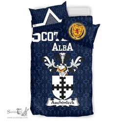 Scottish Auchinleck Family Crest Tartan Bedding Set Scottish Home Duvet Covers 1991 Style
