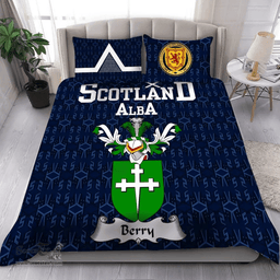Scottish Berry Family Crest Tartan Bedding Set Scottish Home Duvet Covers 1991 Style