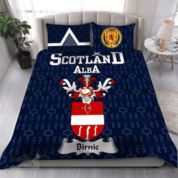 Scottish Birnie Family Crest Tartan Bedding Set Scottish Home Duvet Covers 1991 Style