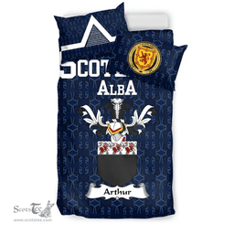 Scottish Arthur Family Crest Tartan Bedding Set Scottish Home Duvet Covers 1991 Style