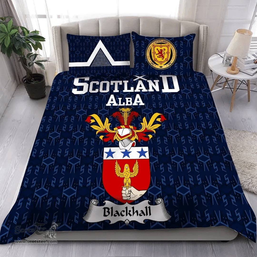 Scottish Blackhall Family Crest Tartan Bedding Set Scottish Home Duvet Covers 1991 Style