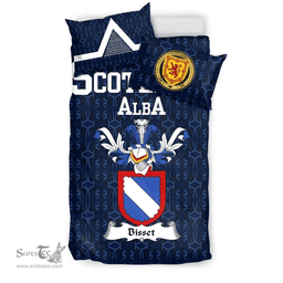 Scottish Bisset Family Crest Tartan Bedding Set Scottish Home Duvet Covers 1991 Style
