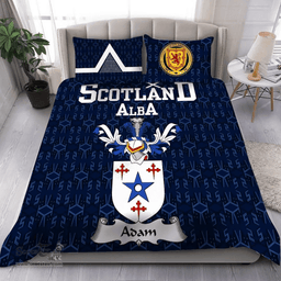 Scottish Adam Family Crest Tartan Bedding Set Scottish Home Duvet Covers 1991 Style