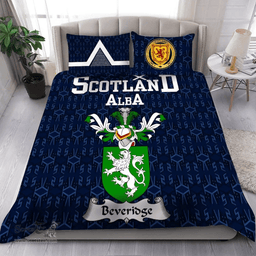 Scottish Beveridge Family Crest Tartan Bedding Set Scottish Home Duvet Covers 1991 Style