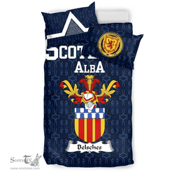 Scottish Belsches Family Crest Tartan Bedding Set Scottish Home Duvet Covers 1991 Style