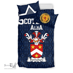 Scottish Bannatyne Family Crest Tartan Bedding Set Scottish Home Duvet Covers 1991 Style