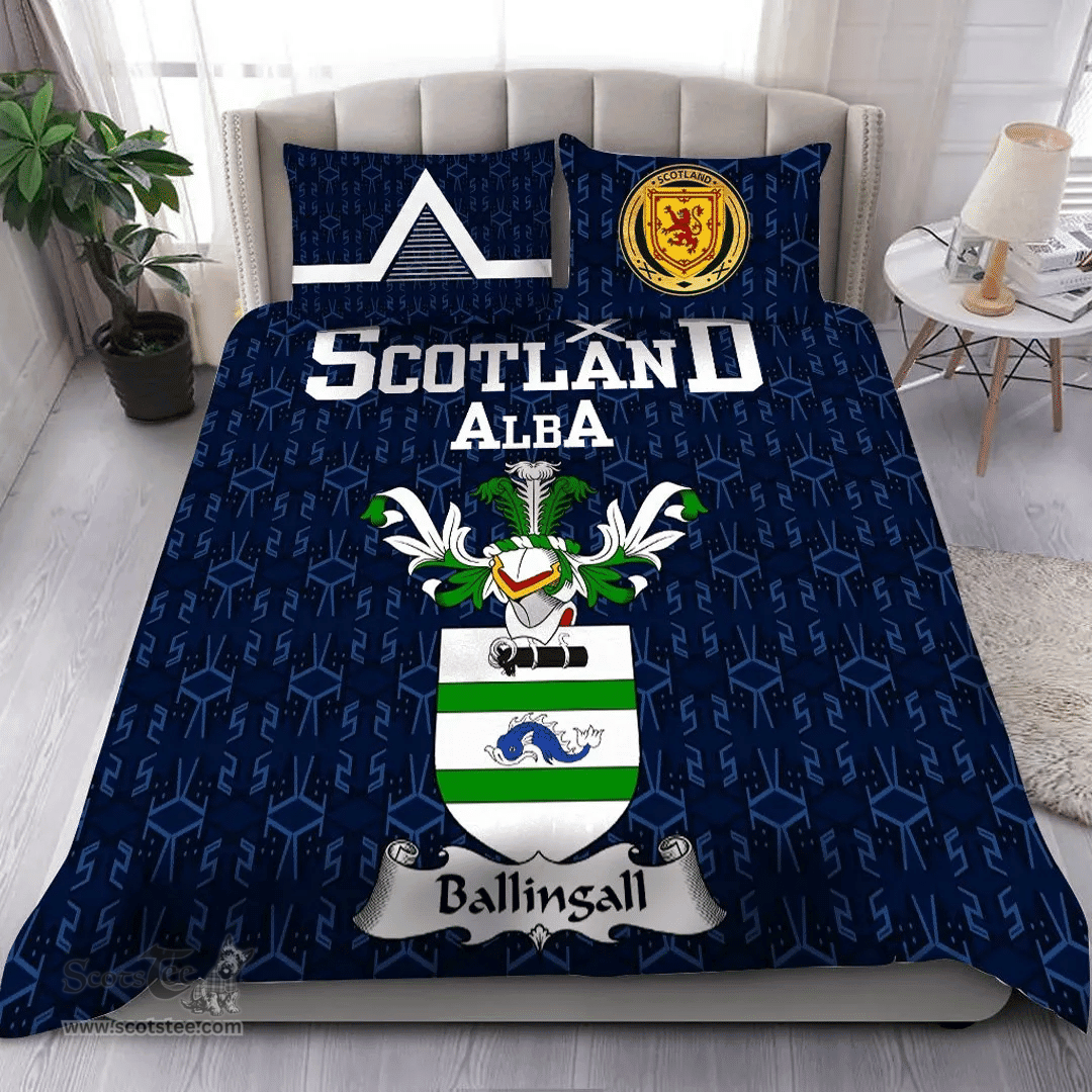 Scottish Ballingall Family Crest Tartan Bedding Set Scottish Home Duvet Covers 1991 Style