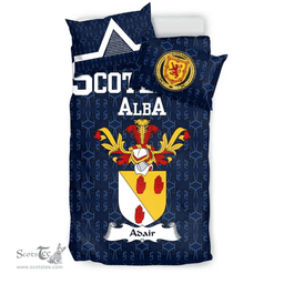 Scottish Adair Family Crest Tartan Bedding Set Scottish Home Duvet Covers 1991 Style