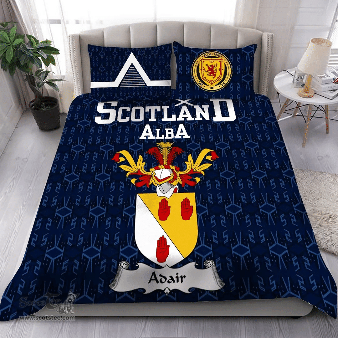 Scottish Adair Family Crest Tartan Bedding Set Scottish Home Duvet Covers 1991 Style