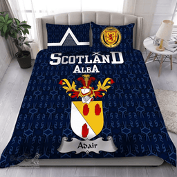 Scottish Adair Family Crest Tartan Bedding Set Scottish Home Duvet Covers 1991 Style