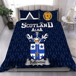 Scottish Ballentine Family Crest Tartan Bedding Set Scottish Home Duvet Covers 1991 Style