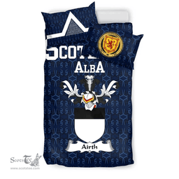 Scottish Airth Family Crest Tartan Bedding Set Scottish Home Duvet Covers 1991 Style