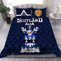Scottish Barr or Barry Family Crest Tartan Bedding Set Scottish Home Duvet Covers 1991 Style