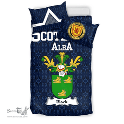 Scottish Black Family Crest Tartan Bedding Set Scottish Home Duvet Covers 1991 Style