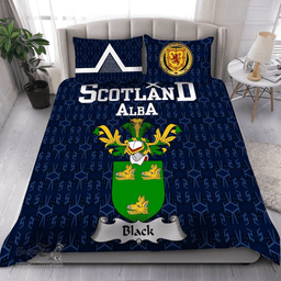 Scottish Black Family Crest Tartan Bedding Set Scottish Home Duvet Covers 1991 Style