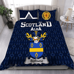 Scottish Bethune Family Crest Tartan Bedding Set Scottish Home Duvet Covers 1991 Style