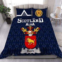 Scottish Baird Family Crest Tartan Bedding Set Scottish Home Duvet Covers 1991 Style