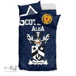 Scottish Alexander Family Crest Tartan Bedding Set Scottish Home Duvet Covers 1991 Style