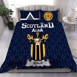 Scottish Athell Family Crest Tartan Bedding Set Scottish Home Duvet Covers 1991 Style