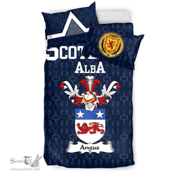 Scottish Angus Family Crest Tartan Bedding Set Scottish Home Duvet Covers 1991 Style