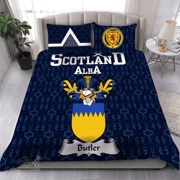 Scottish Butler Family Crest Tartan Bedding Set Scottish Home Duvet Covers 1991 Style