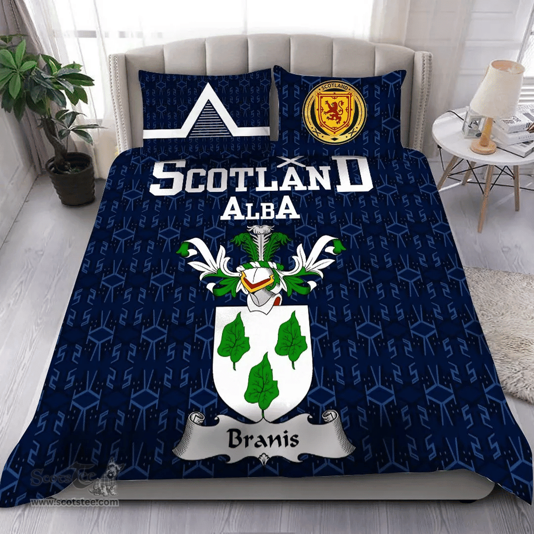 Scottish Branis Family Crest Tartan Bedding Set Scottish Home Duvet Covers 1991 Style