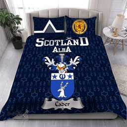 Scottish Cader Family Crest Tartan Bedding Set Scottish Home Duvet Covers 1991 Style