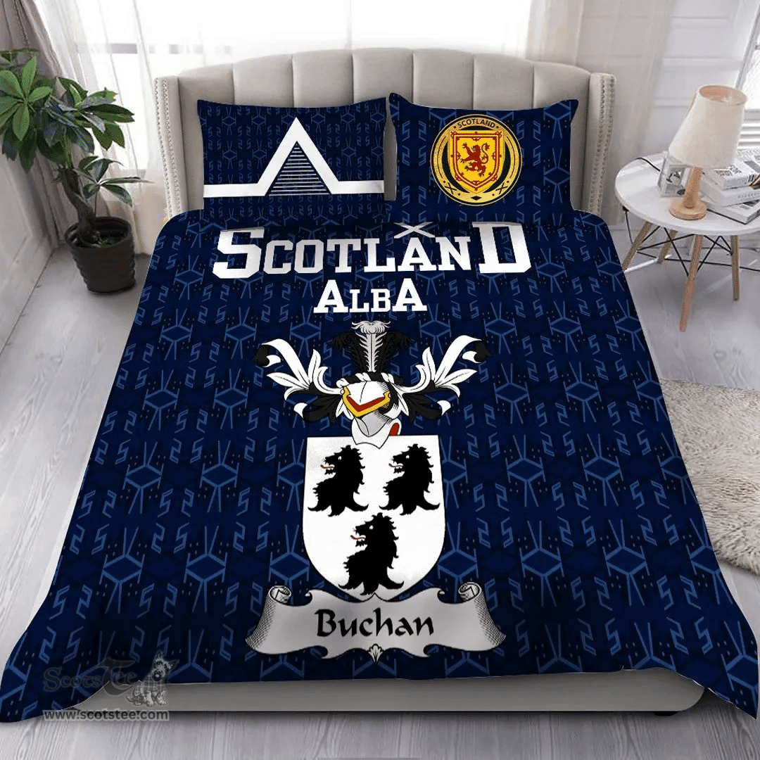 Scottish Buchan Family Crest Tartan Bedding Set Scottish Home Duvet Covers 1991 Style