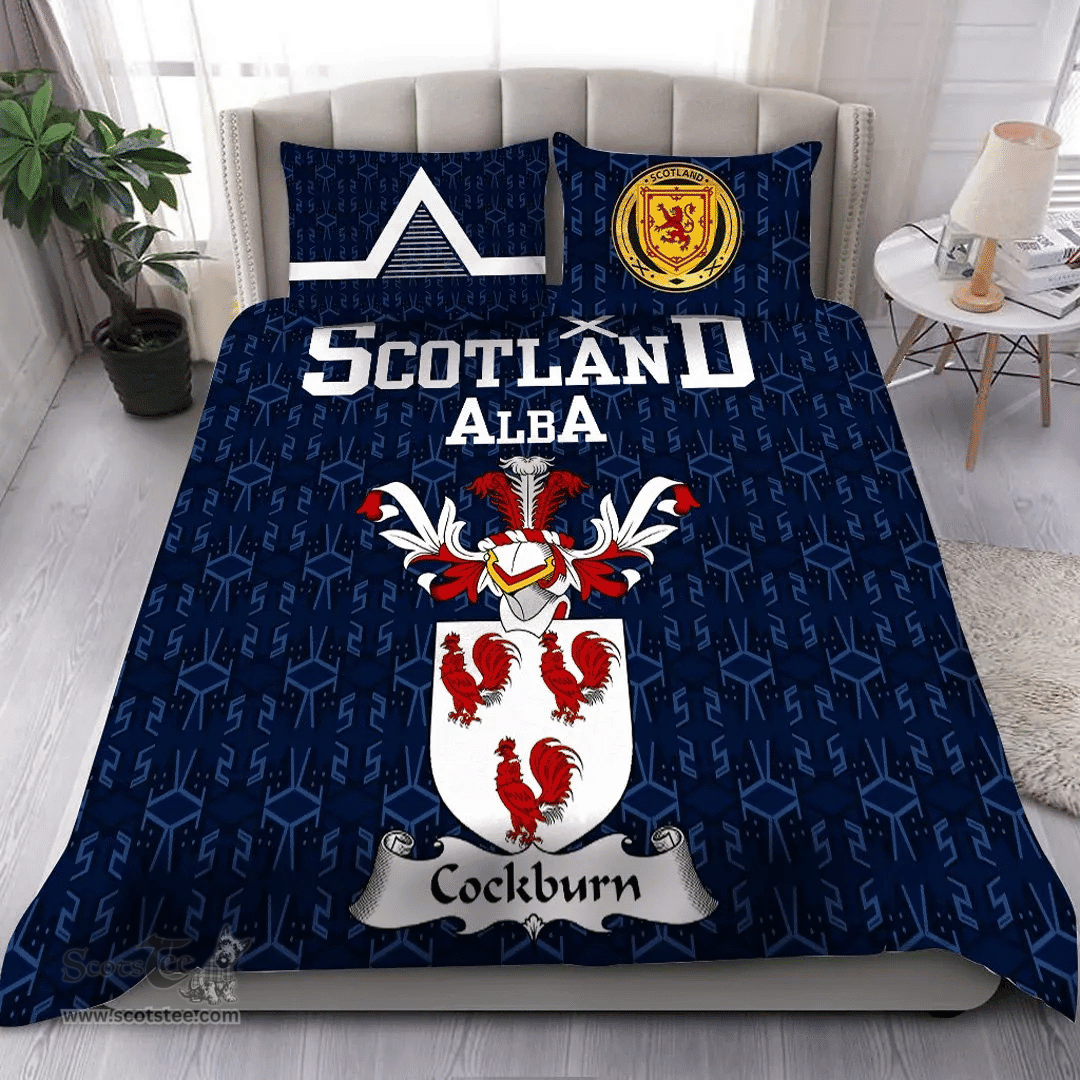 Scottish Cockburn Family Crest Tartan Bedding Set Scottish Home Duvet Covers 1991 Style