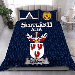 Scottish Cockburn Family Crest Tartan Bedding Set Scottish Home Duvet Covers 1991 Style