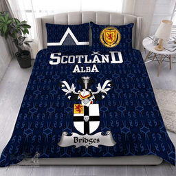 Scottish Bridges Family Crest Tartan Bedding Set Scottish Home Duvet Covers 1991 Style