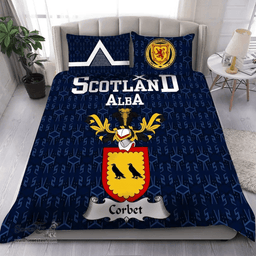 Scottish Corbet Family Crest Tartan Bedding Set Scottish Home Duvet Covers 1991 Style