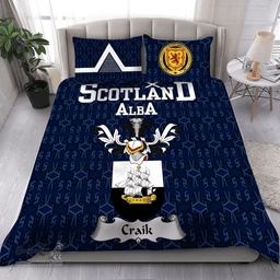 Scottish Craik Family Crest Tartan Bedding Set Scottish Home Duvet Covers 1991 Style