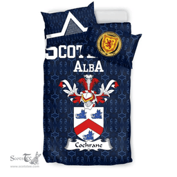 Scottish Cochrane Family Crest Tartan Bedding Set Scottish Home Duvet Covers 1991 Style