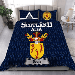 Scottish Boyle Family Crest Tartan Bedding Set Scottish Home Duvet Covers 1991 Style