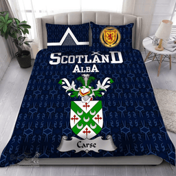 Scottish Carse Family Crest Tartan Bedding Set Scottish Home Duvet Covers 1991 Style