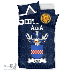 Scottish Boyd Family Crest Tartan Bedding Set Scottish Home Duvet Covers 1991 Style