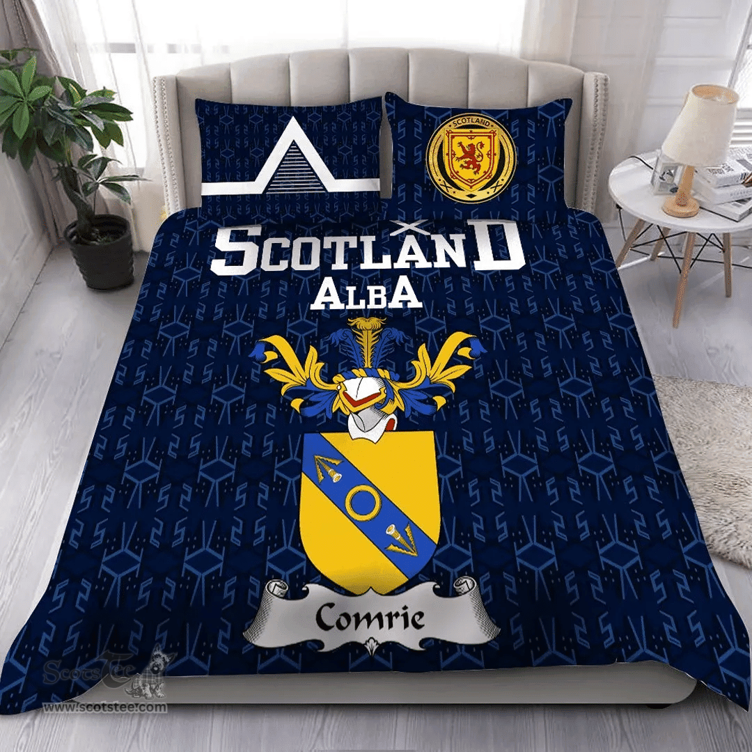 Scottish Comrie Family Crest Tartan Bedding Set Scottish Home Duvet Covers 1991 Style