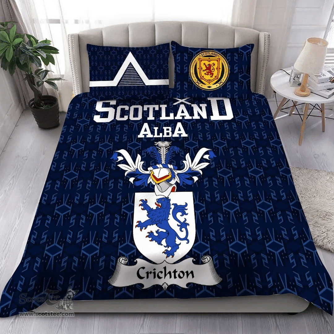 Scottish Crichton or Creighton Family Crest Tartan Bedding Set Scottish Home Duvet Covers 1991 Style