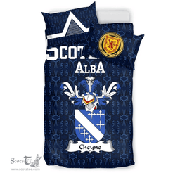 Scottish Cheyne Family Crest Tartan Bedding Set Scottish Home Duvet Covers 1991 Style