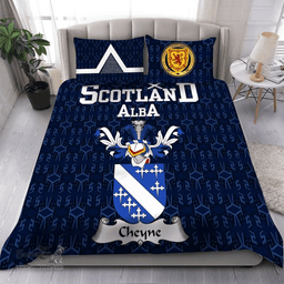 Scottish Cheyne Family Crest Tartan Bedding Set Scottish Home Duvet Covers 1991 Style