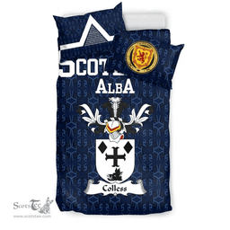 Scottish Colless Family Crest Tartan Bedding Set Scottish Home Duvet Covers 1991 Style